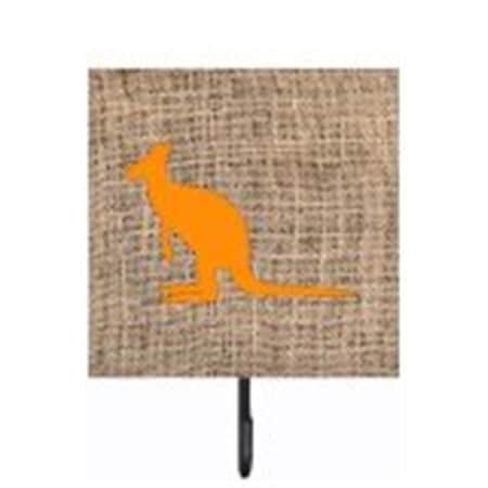 Carolines Treasures Kangaroo Burlap And Orange Leash Or Key Holder BB1008-BL-OR-SH4